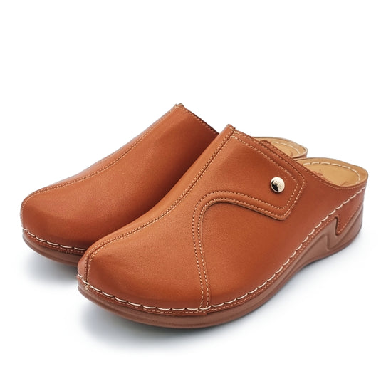 Round Toe Wedge Mules Shoes