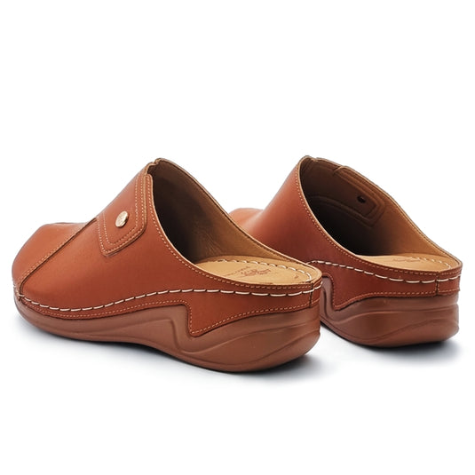 Round Toe Wedge Mules Shoes