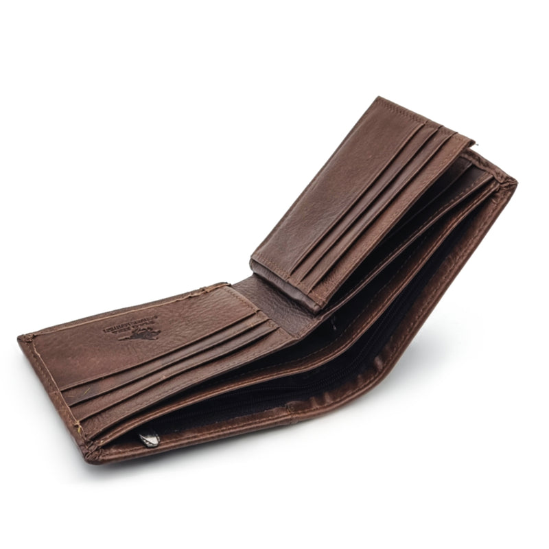 Load image into Gallery viewer, Mens Short Genuine Leather BiFold Wallet