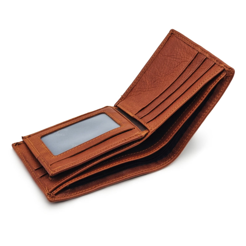 Load image into Gallery viewer, Mens Short Genuine Leather BiFold Wallet
