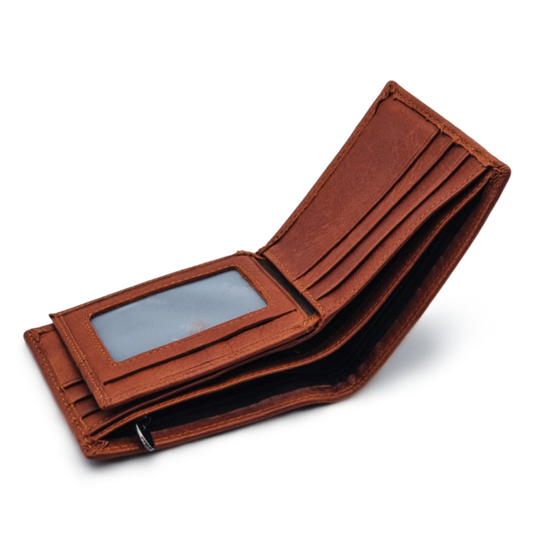 Load image into Gallery viewer, Mens Short Genuine Leather BiFold Wallet