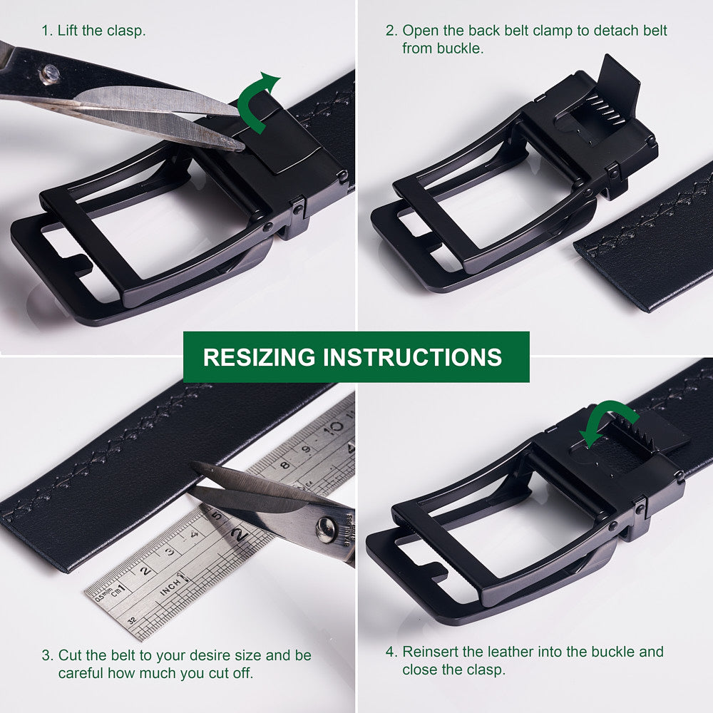 Gift Box 2-in-1 Bundle Set Genuine Leather RFID Protected Wallet Fake Pin Automatic Buckle Belt