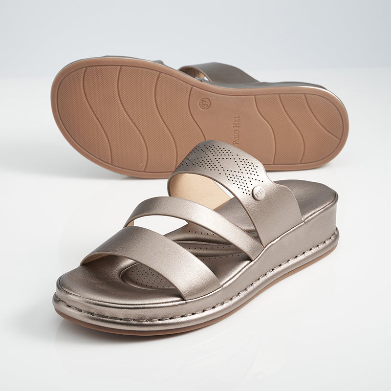 Load image into Gallery viewer, Three Strap Wedge Sandals
