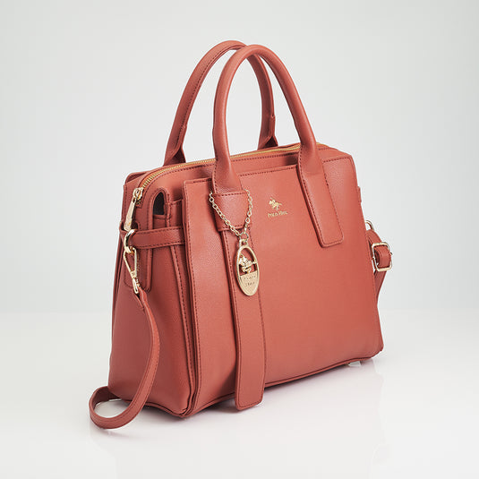 Lopsided Tab Briefcase-Shaped Business Handbag