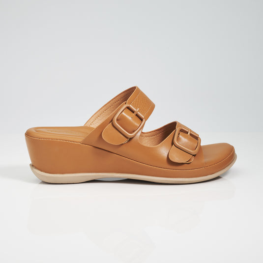 Ladies Two Band Wedges Sandals