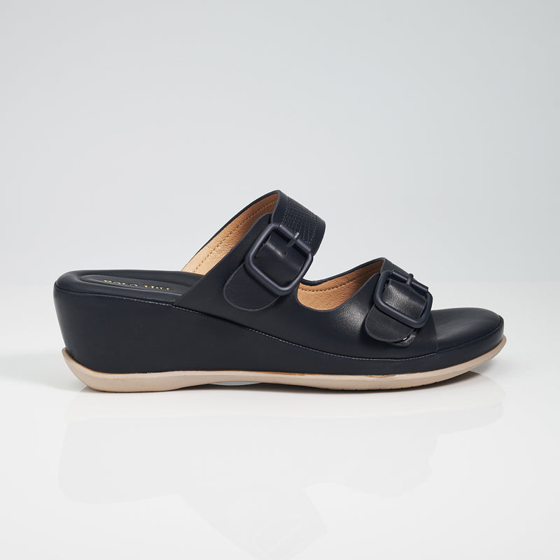 Load image into Gallery viewer, Ladies Two Band Wedges Sandals
