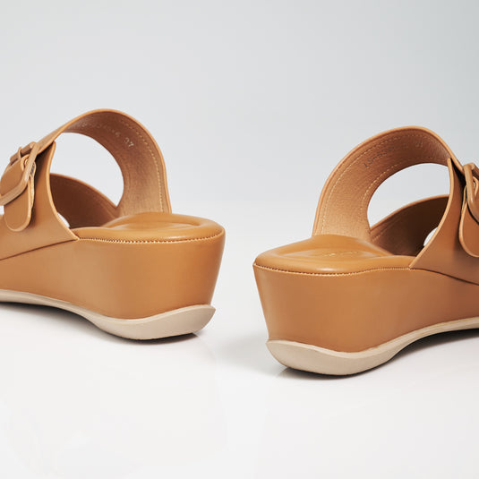 Ladies Two Band Wedges Sandals