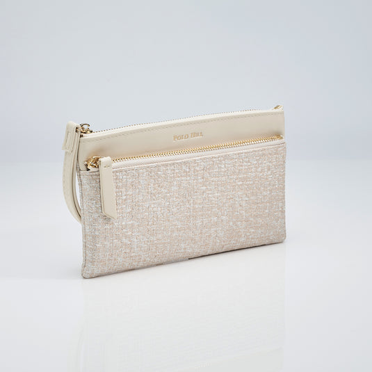 Faux Fabric Handheld Wristlet Bag