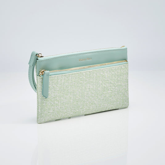 Faux Fabric Handheld Wristlet Bag