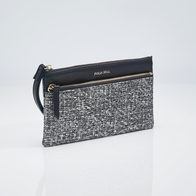 Load image into Gallery viewer, Faux Fabric Handheld Wristlet Bag
