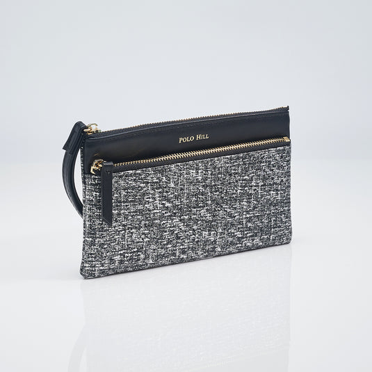 Faux Fabric Handheld Wristlet Bag