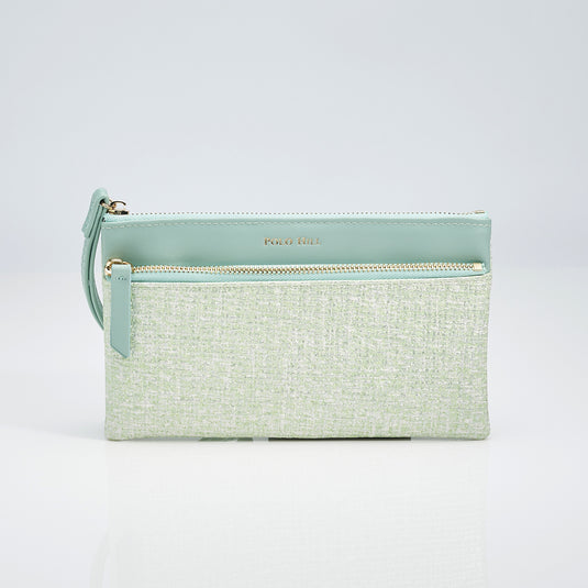 Faux Fabric Handheld Wristlet Bag