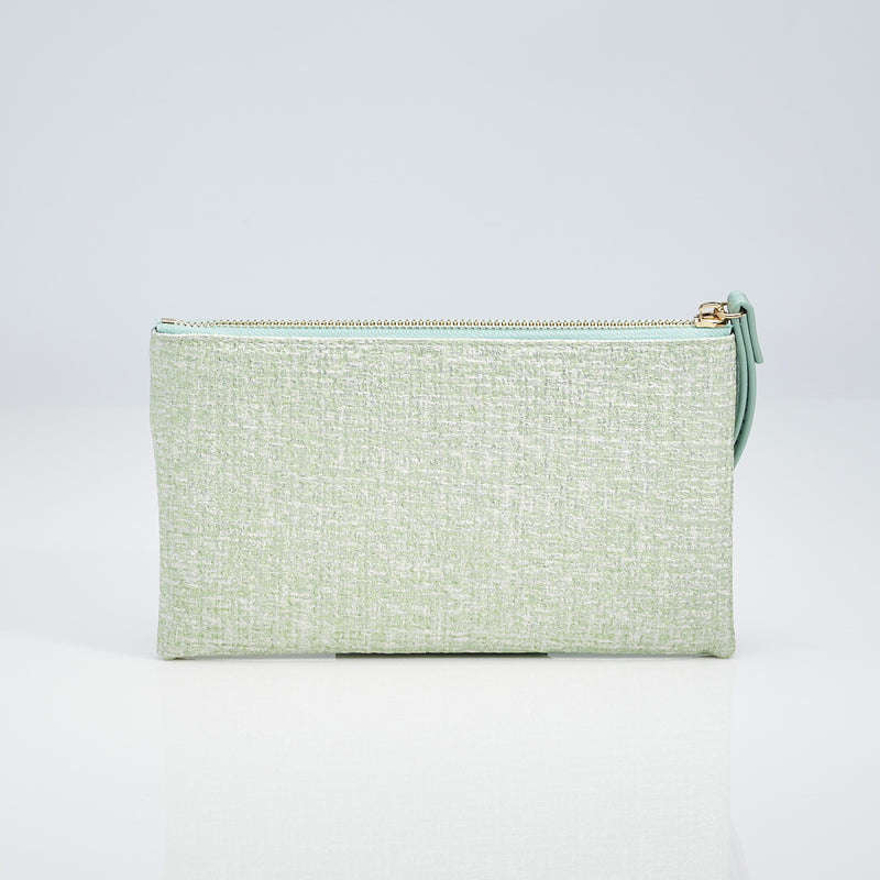 Load image into Gallery viewer, Faux Fabric Handheld Wristlet Bag
