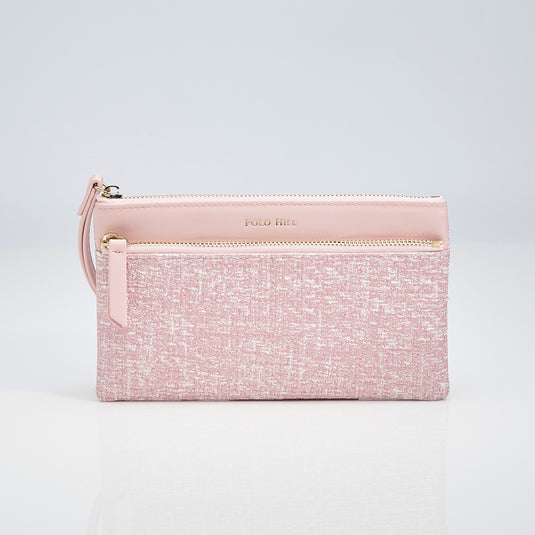 Faux Fabric Handheld Wristlet Bag