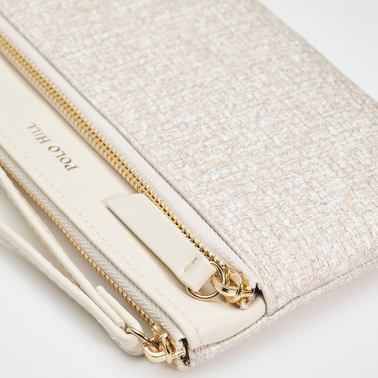 Faux Fabric Handheld Wristlet Bag