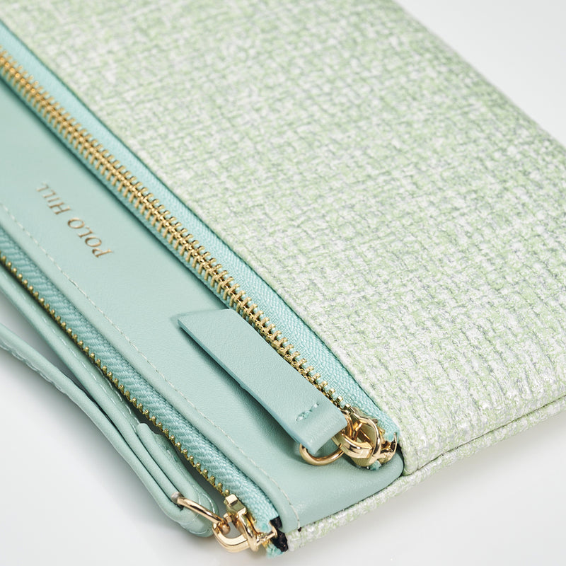 Load image into Gallery viewer, Faux Fabric Handheld Wristlet Bag
