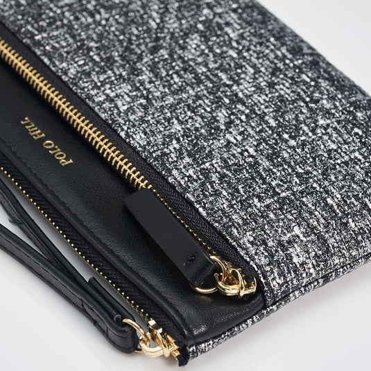 Faux Fabric Handheld Wristlet Bag