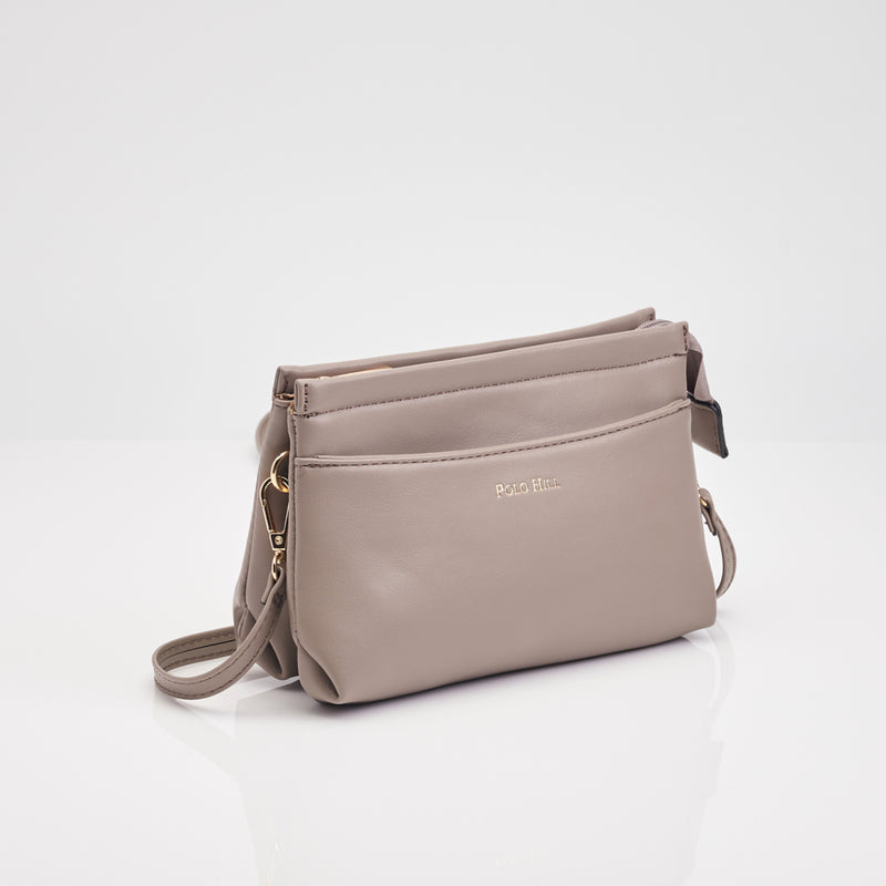 Load image into Gallery viewer, Single Zip Double Compartment Wristlet Clutch with Shoulder Strap
