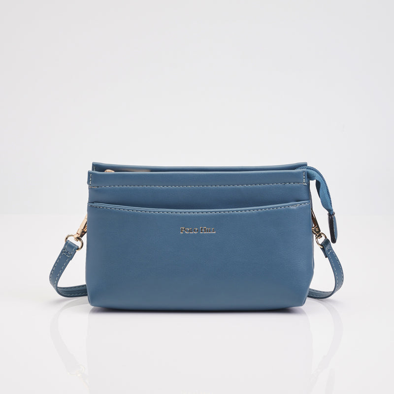 Load image into Gallery viewer, Single Zip Double Compartment Wristlet Clutch with Shoulder Strap
