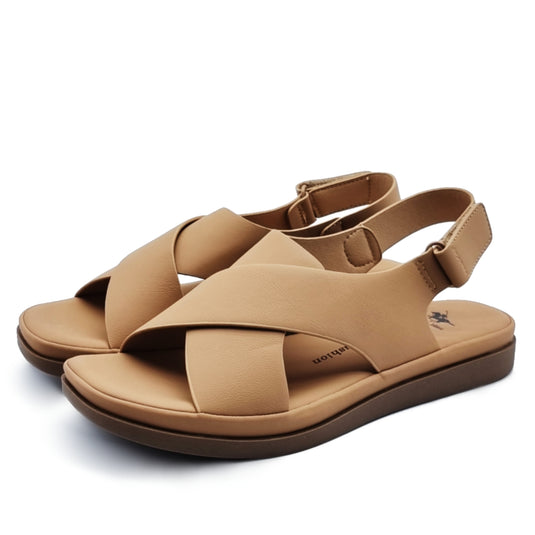 Cross Band Velcro Slingback Sandals