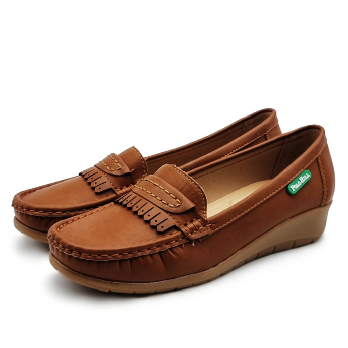 Slip On Kiltie Wedge Loafers Shoes