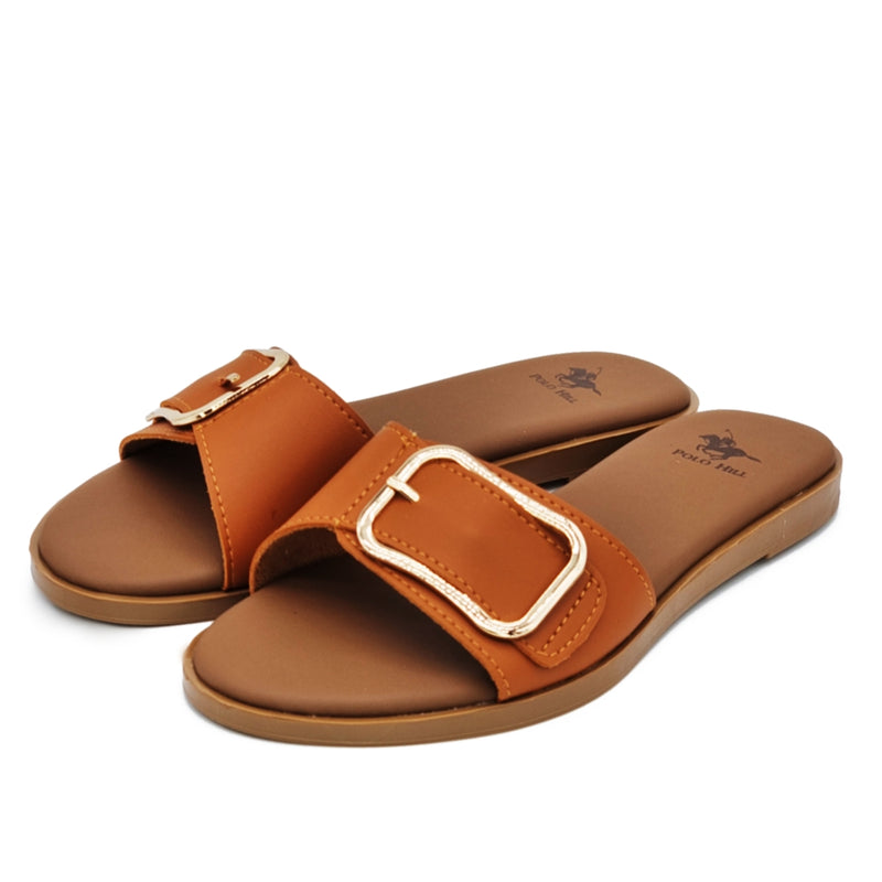 Load image into Gallery viewer, Buckle Strap Slide Flat Sandals
