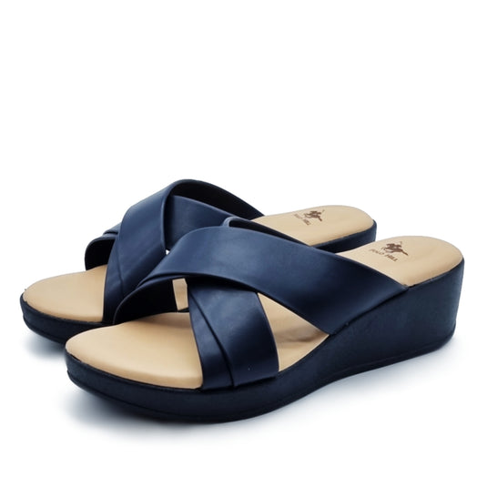 Cross Band Wedge Sandals