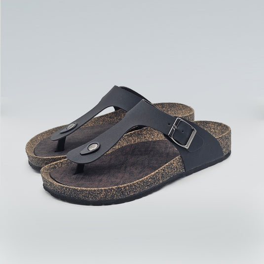 Ladies Toe-Post Cork Sole Sandals