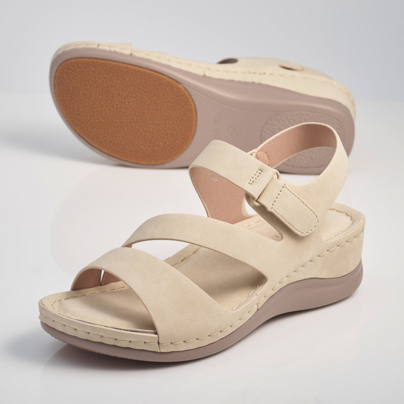 Load image into Gallery viewer, Hook Loop Strap Wedge Sandals
