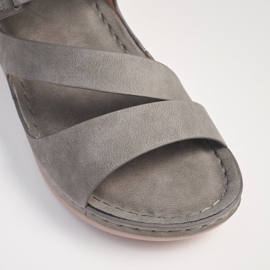 Hook Loop Strap Wedge Sandals