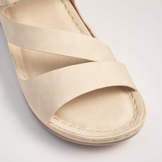 Hook Loop Strap Wedge Sandals