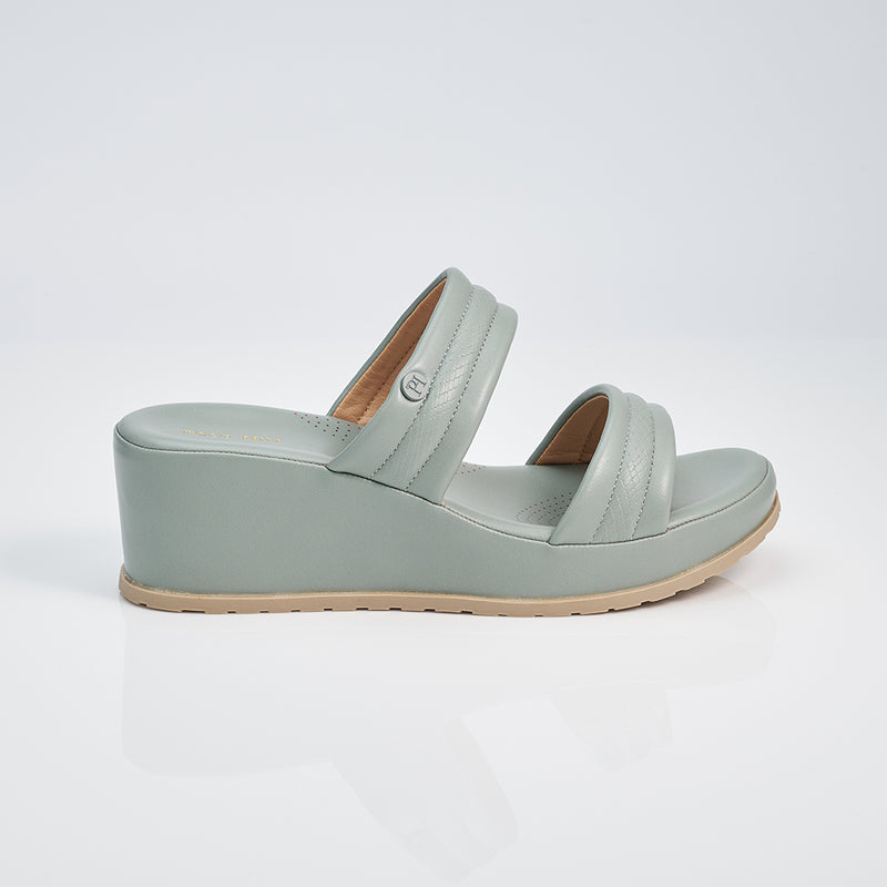 Load image into Gallery viewer, Ladies Two Band Wedges Sandal
