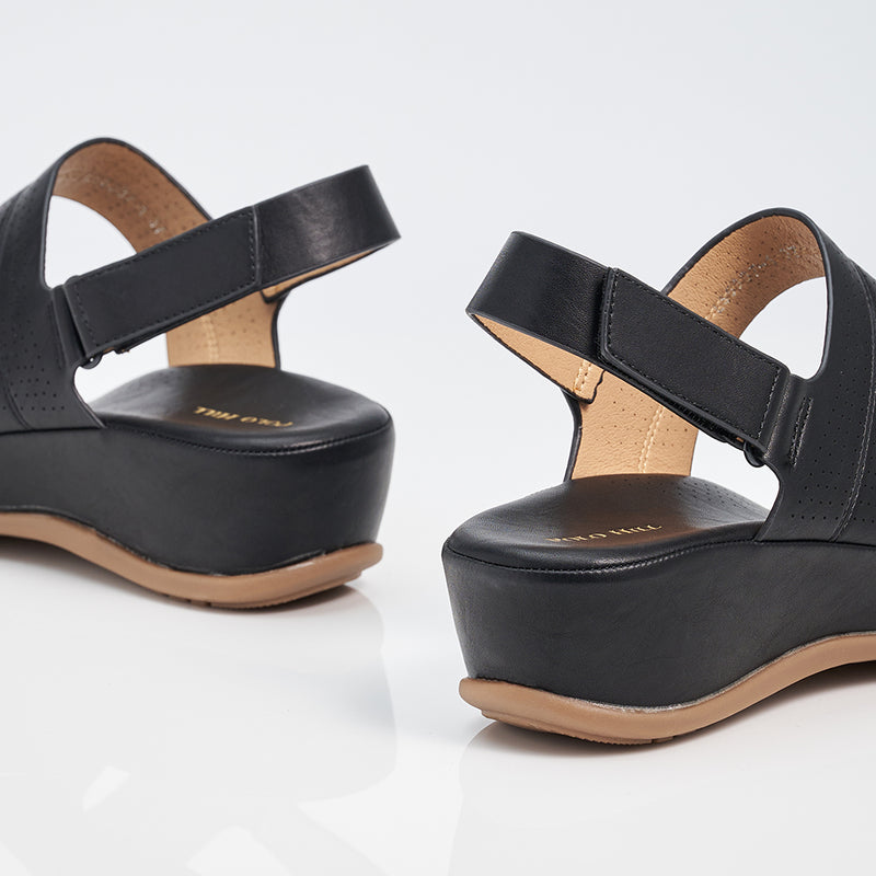 Load image into Gallery viewer, Ladies Ankle Strap Wedge Sandal
