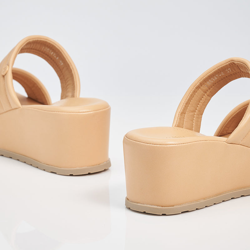 Load image into Gallery viewer, Ladies Two Band Wedges Sandal
