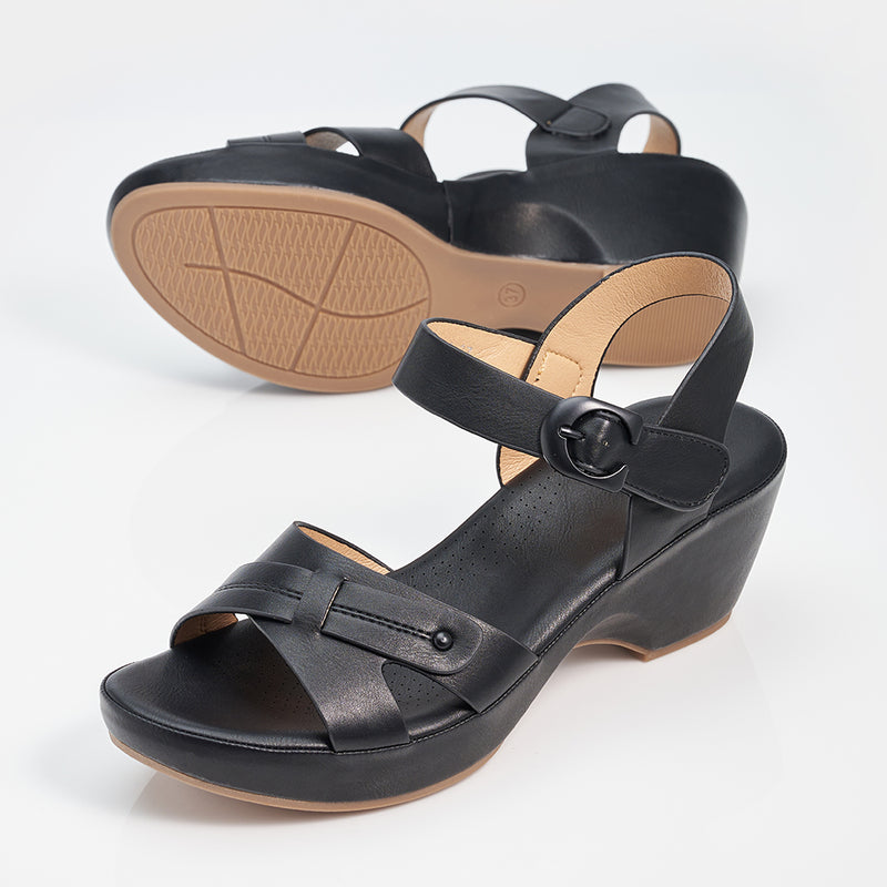 Load image into Gallery viewer, Ladies Ankle Strap Wedges
