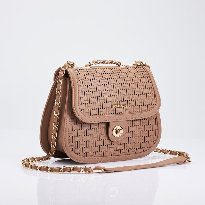 Rosette Flap Chain Sling Bag