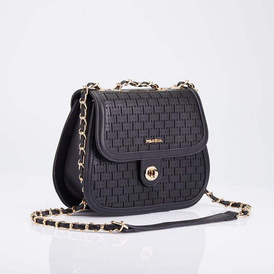 Rosette Flap Chain Sling Bag