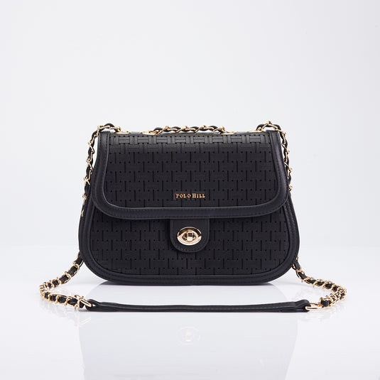 Rosette Flap Chain Sling Bag