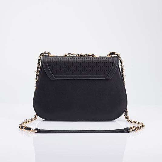 Rosette Flap Chain Sling Bag