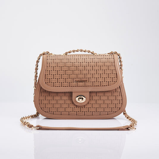 Rosette Flap Chain Sling Bag