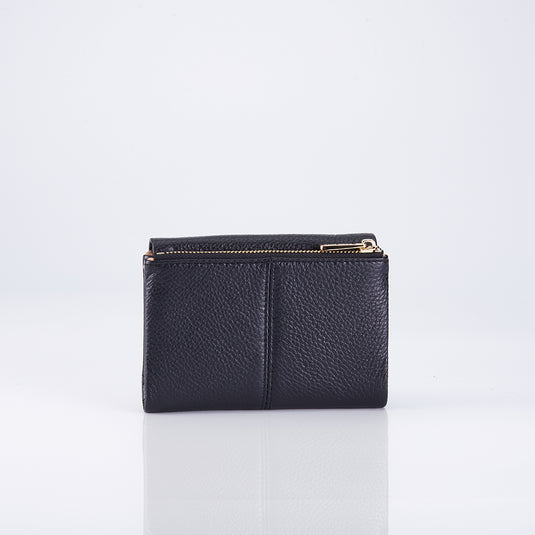 Genuine Leather Flap Short Purse Wallet