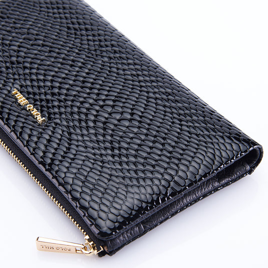 Genuine Leather Long Bi-Fold Purse Wallet