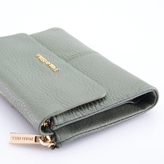 Genuine Leather Flap Short Purse Wallet