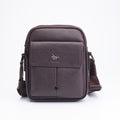 Faux Leather Flap Crossbody Sling Bag Brown