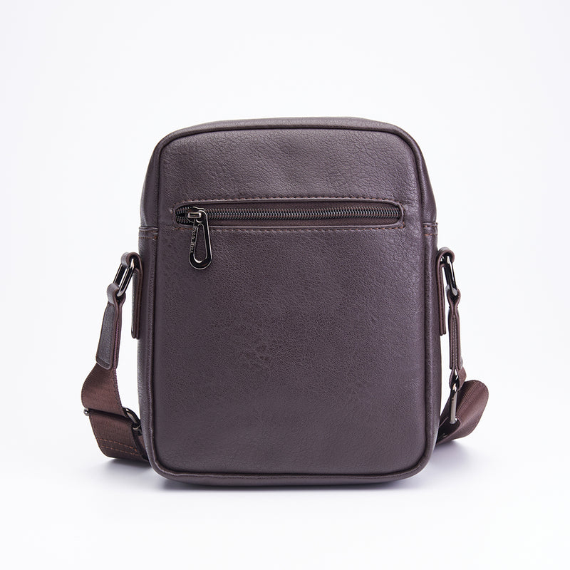 Load image into Gallery viewer, Faux Leather Flap Crossbody Sling Bag Brown
