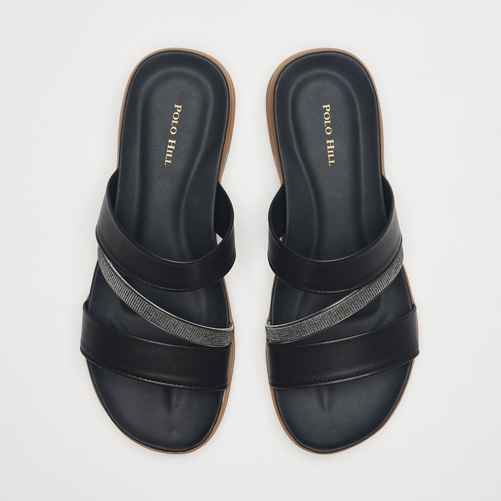 Ladies Three Strap Wedge Sandals