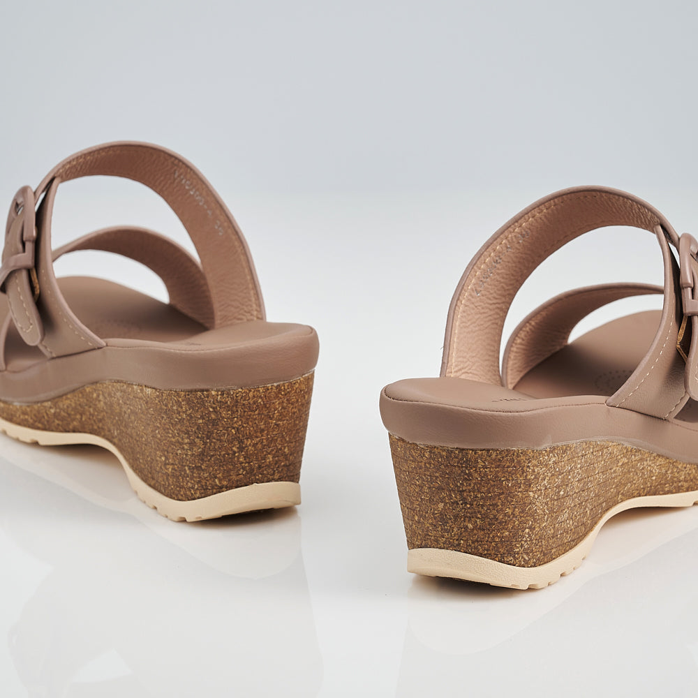 Two Band Mule Wedge Sandals