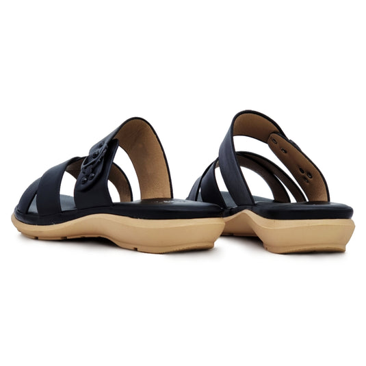 Cross Vamp Slip On Wedge Sandals