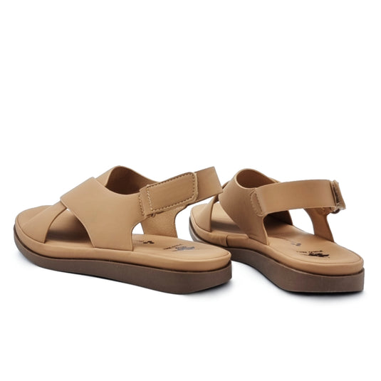 Cross Band Velcro Slingback Sandals