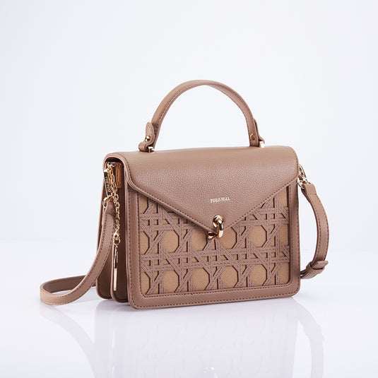 Mandala Turn Lock Structured Sling Bag